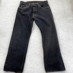 Levis 501 Original Fit Mens Dark Wash Button Fly Denim Jeans 34x30